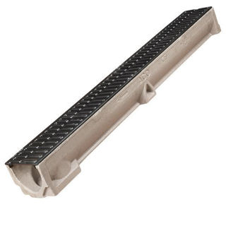 ACO Raindrain Channel with Cast Iron Grating 1m B125  Murdock Builders Merchants