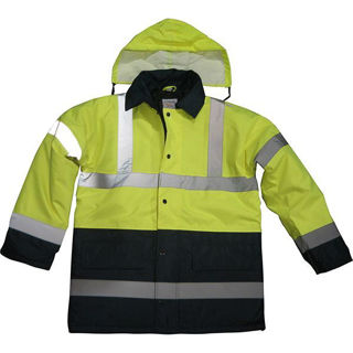 Hi Vis 2 Tone Coat Navy/Yellow Murdock Builders Merchants