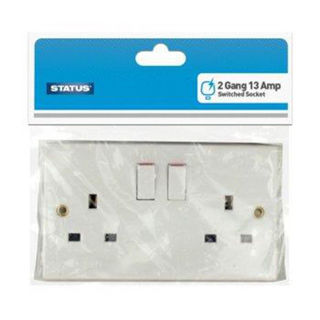 Picture of Status 2 Gang Switched Wall Socket Carded