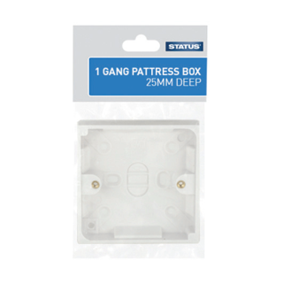 Picture of Status 1 Gang Pattress Box 25mm Carded