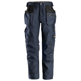 Snickers 6224 AllRoundWork Canvas Stretch Work Holster Pocket Trousers Navy Murdock Builders Merchants