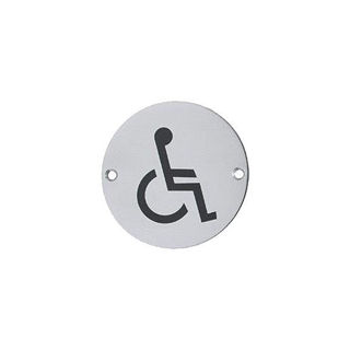 Stainless Steel Sign Circular Disabled Murdock Builders Merchants