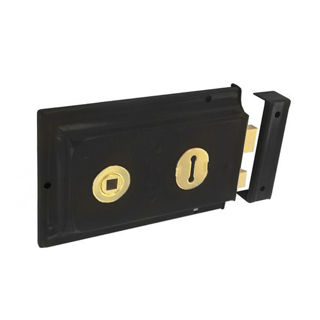 Rim Lock Double Handed Black 150mm Murdock Builders Merchants