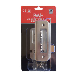 BWH 2 Lever Bathroom Lock Satin Nickel 63mm Murdock Builders Merchants