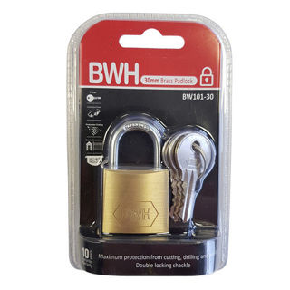 BWH Brass Padlock 30mm Murdock Builders Merchants