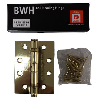 BWH 4" Ball Bearing Hinge Grade 11 Brass (2 Pack) Murdock Builders Merchants