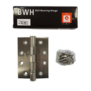 BWH 4" Ball Bearing Hinge Grade 13 Satin (2 Pack) Murdock Builders Merchants