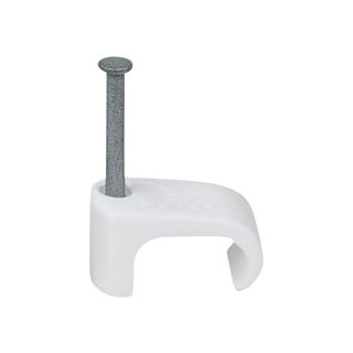 Tillex Cable Clip Flat 7 x 14 White 2.0 x 25mm (Pack of 100) Murdock Builders Merchants