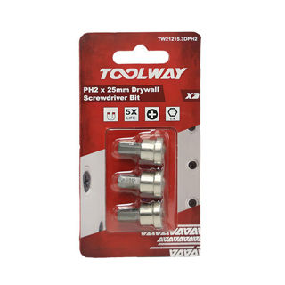 Toolway PH2 Drywall Bits 3Pc Murdock Builders Merchants