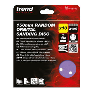 Trend 150mm 240 Grit Random Orbital Sanding Discs (10 Pack) Murdock Builders Merchants